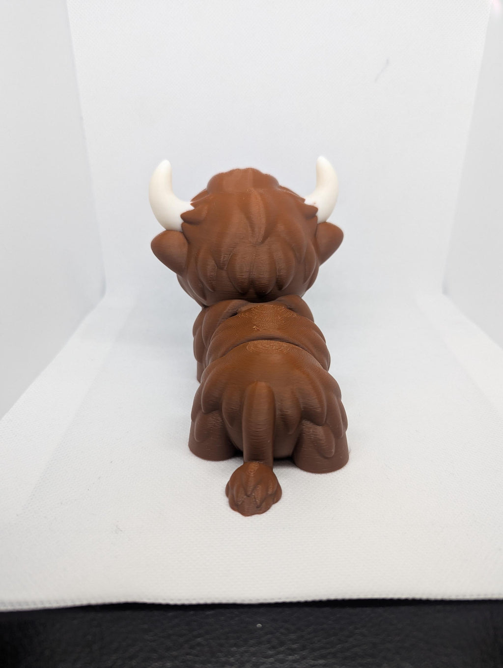 Quirky Articulated Highland Cow Collectible Sculpture